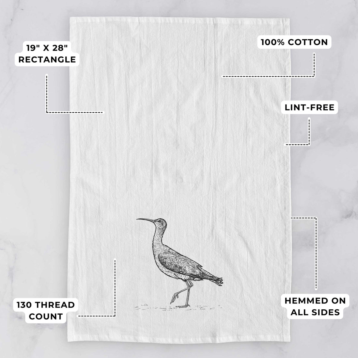 Eskimo Curlew - Numenius borealis Tea Towel