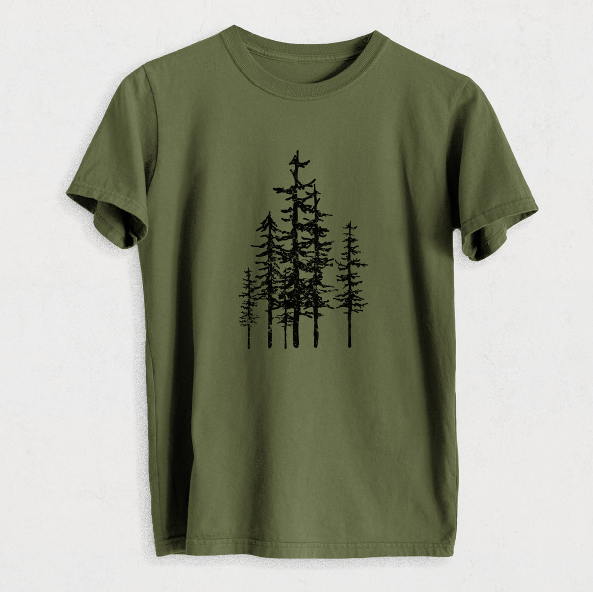 Evergreen Trees - Heavyweight Men&#39;s 100% Organic Cotton Tee