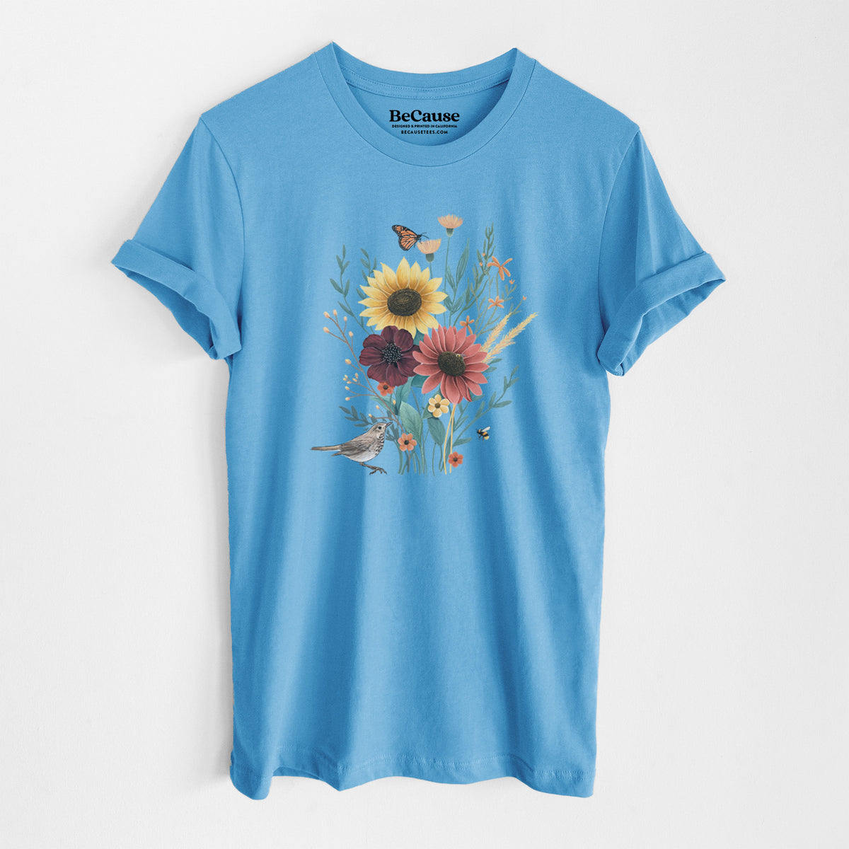 Fall Bouquet - Lightweight 100% Cotton Unisex Crewneck