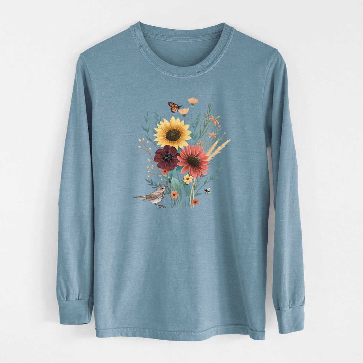 Fall Bouquet - Men&#39;s Heavyweight 100% Cotton Long Sleeve