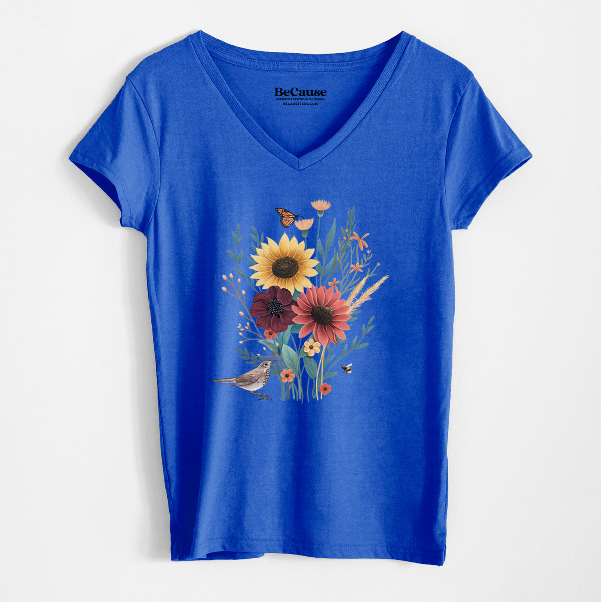 Fall Bouquet - Women&#39;s 100% Recycled V-neck