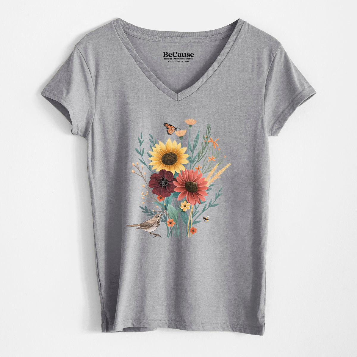 Fall Bouquet - Women&#39;s 100% Recycled V-neck