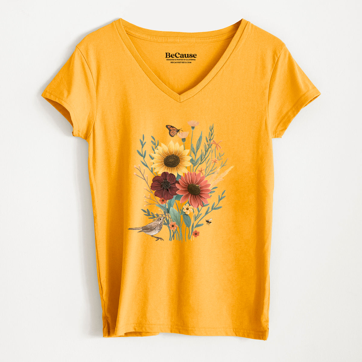 Fall Bouquet - Women&#39;s 100% Recycled V-neck