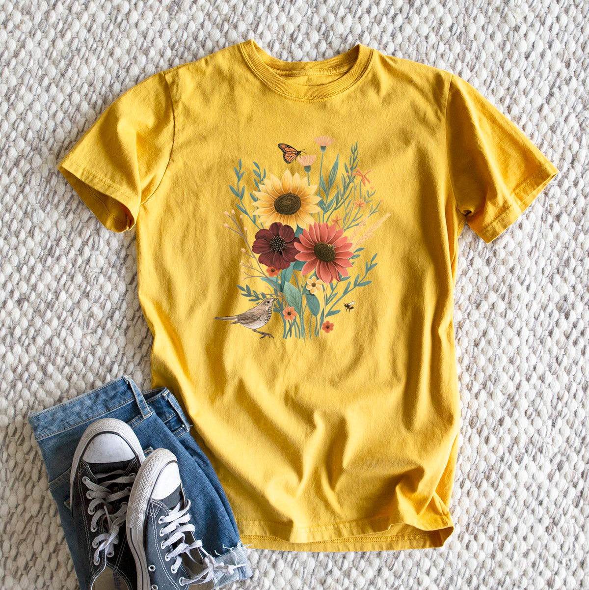 Fall Bouquet - Heavyweight Men&#39;s 100% Organic Cotton Tee