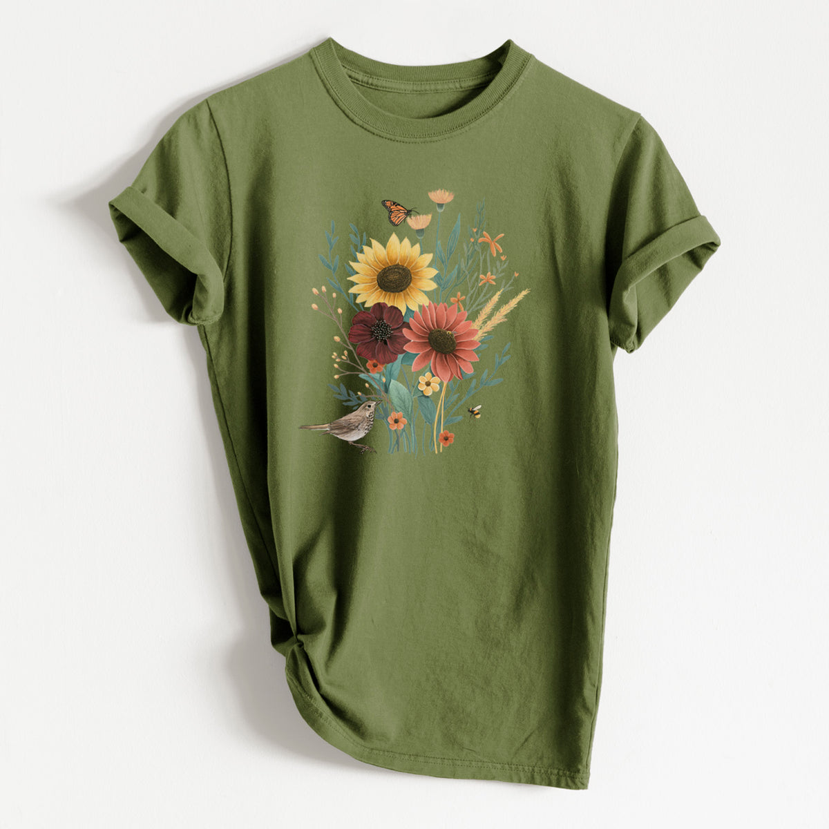 Fall Bouquet - Heavyweight Men&#39;s 100% Organic Cotton Tee