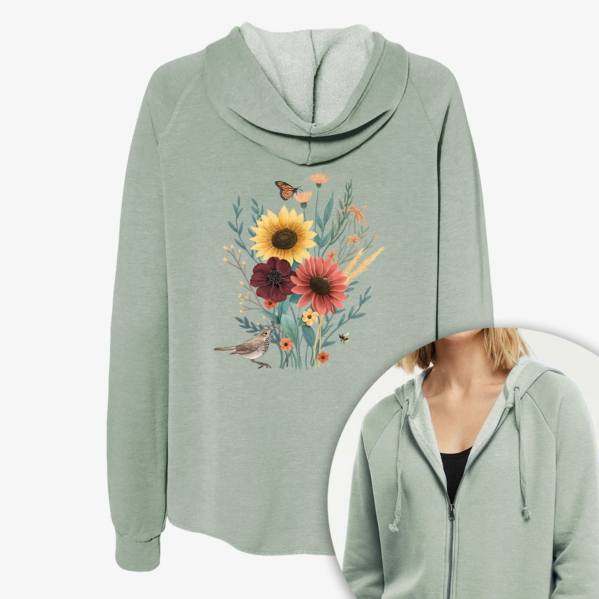 FallBouquet - Women's Cali Wave Zip-Up Sweatshirt