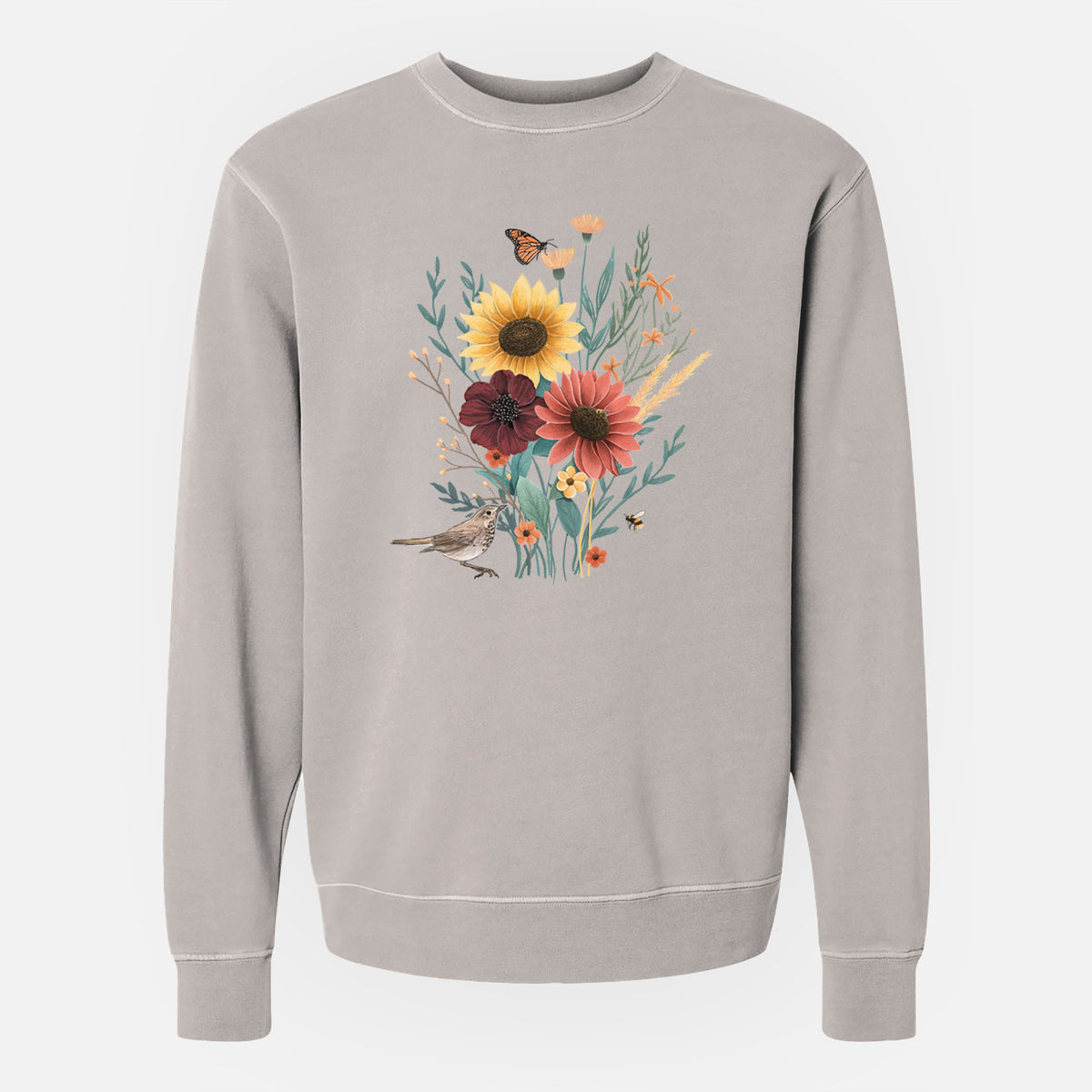 Fall Bouquet - Unisex Pigment Dyed Crew Sweatshirt