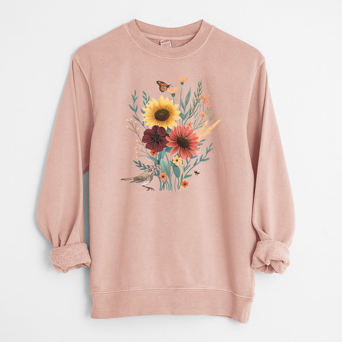 Fall Bouquet - Unisex Pigment Dyed Crew Sweatshirt