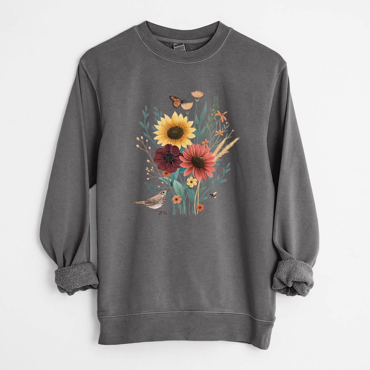 Fall Bouquet - Unisex Pigment Dyed Crew Sweatshirt