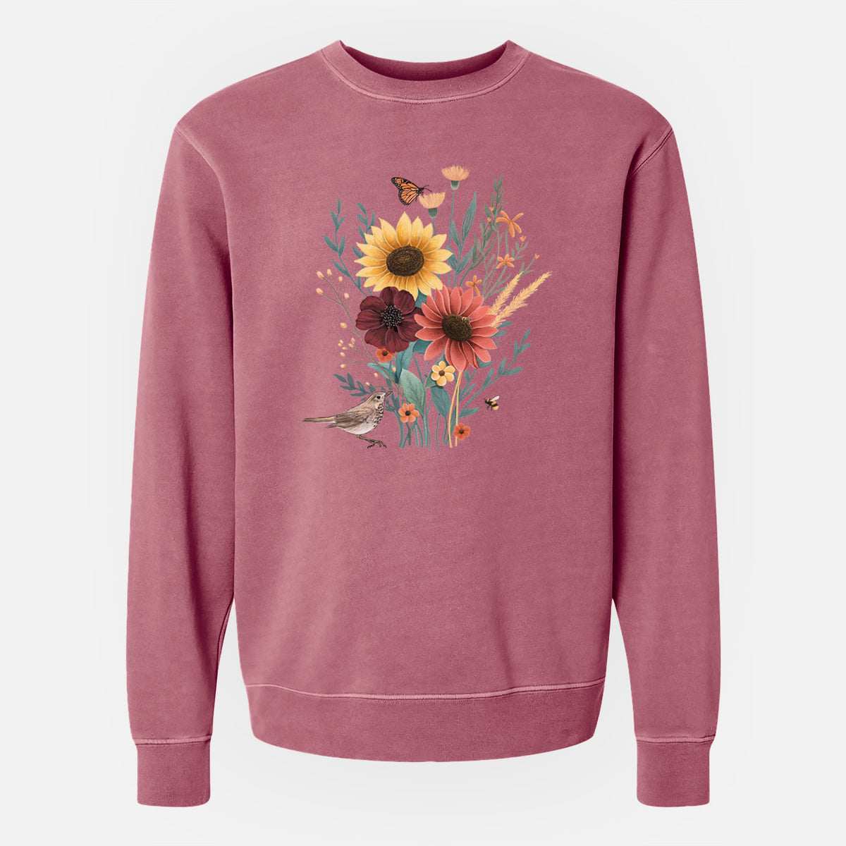 Fall Bouquet - Unisex Pigment Dyed Crew Sweatshirt