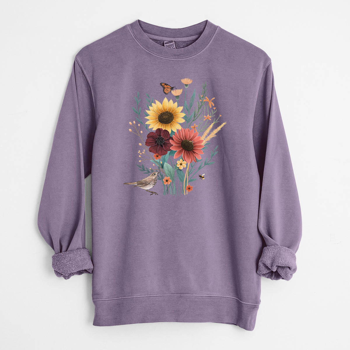 Fall Bouquet - Unisex Pigment Dyed Crew Sweatshirt