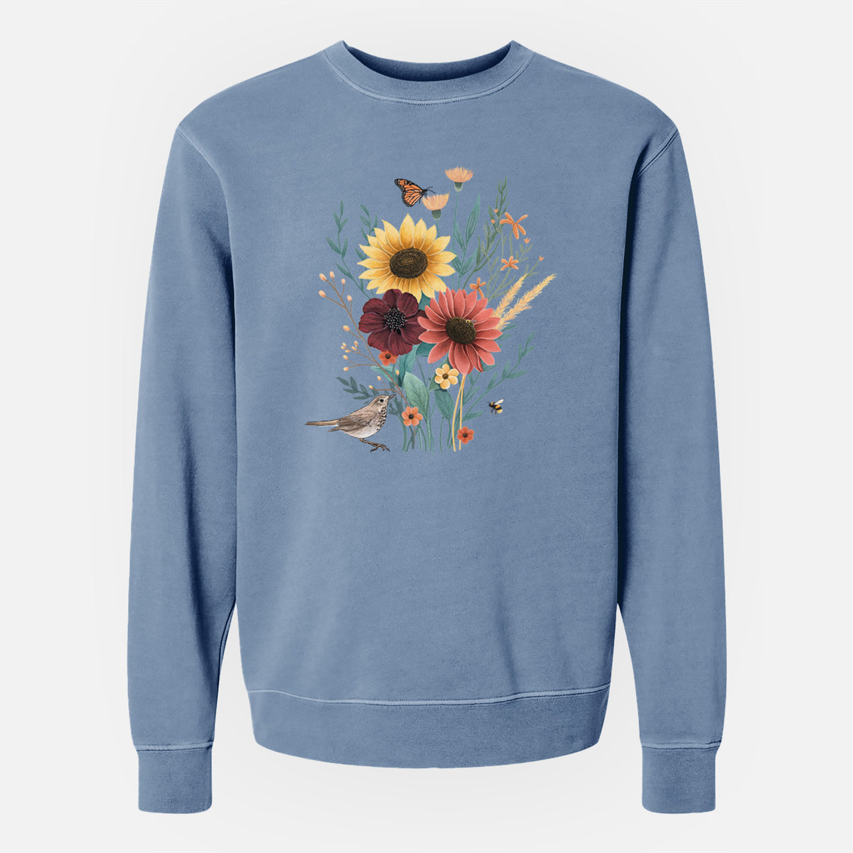 Fall Bouquet - Unisex Pigment Dyed Crew Sweatshirt