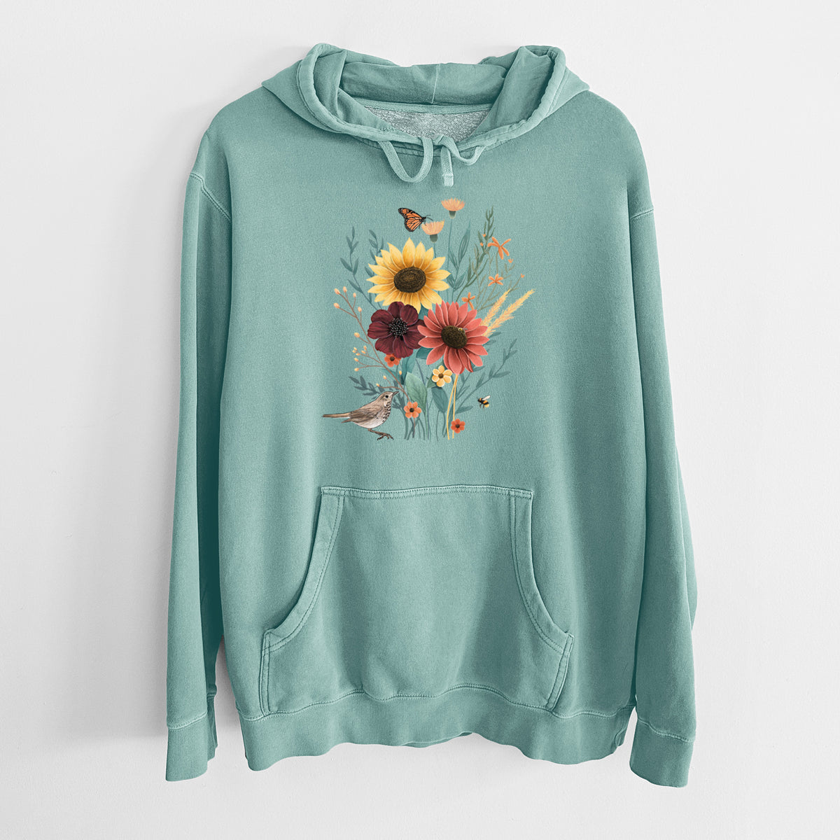 Fall Bouquet - Unisex Pigment Dyed Hoodie