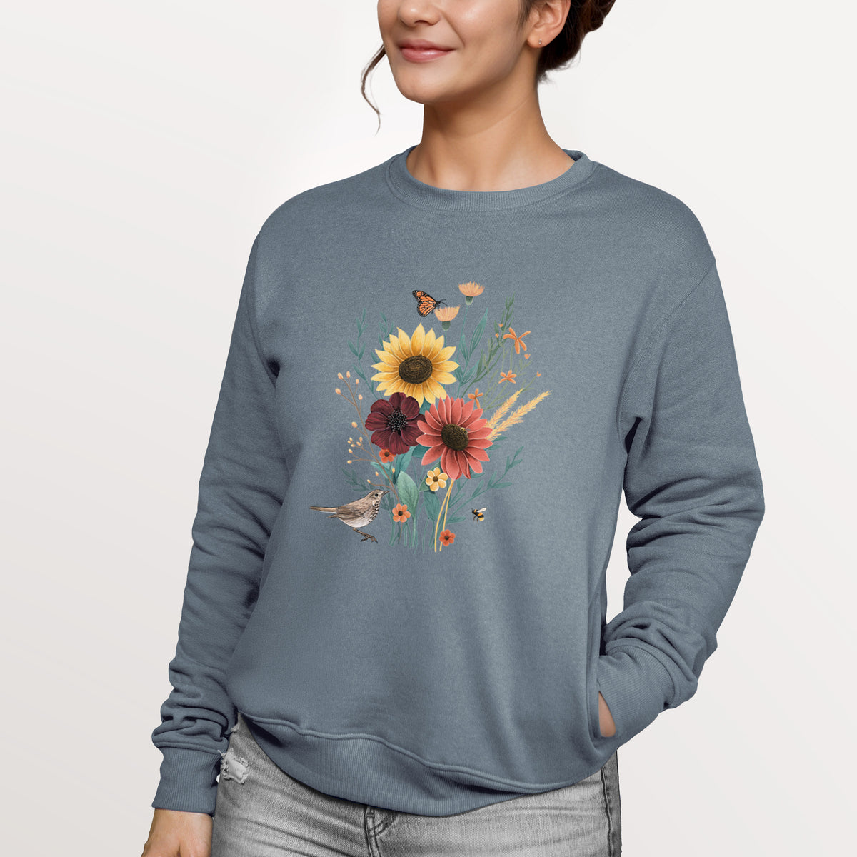 Fall Bouquet  - Unisex Reclaimed Crewneck Sweatshirt