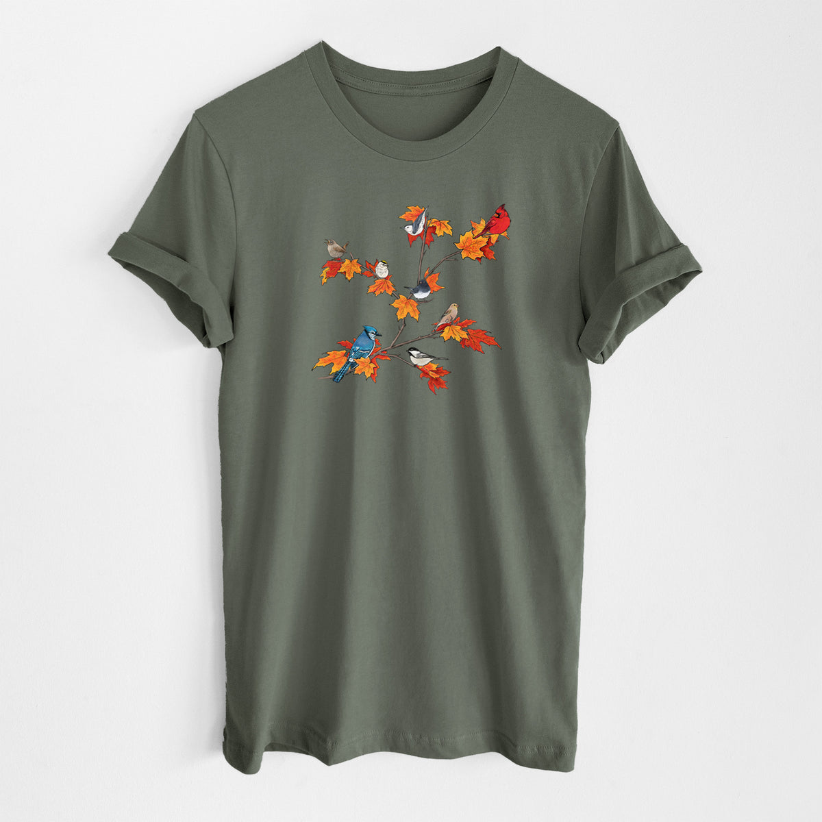 Autumn Backyard Birds - Lightweight 100% Cotton Unisex Crewneck