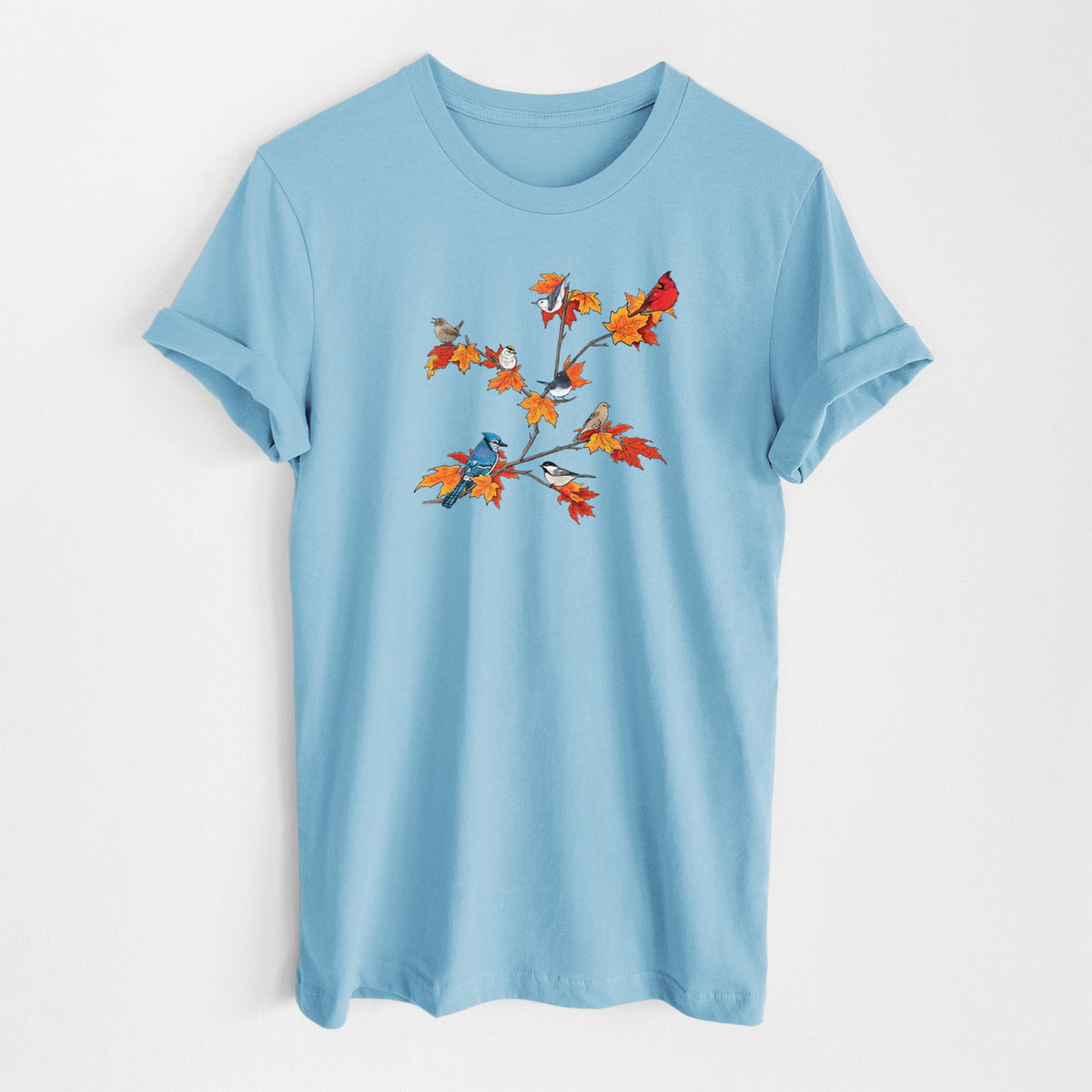 Autumn Backyard Birds - Lightweight 100% Cotton Unisex Crewneck