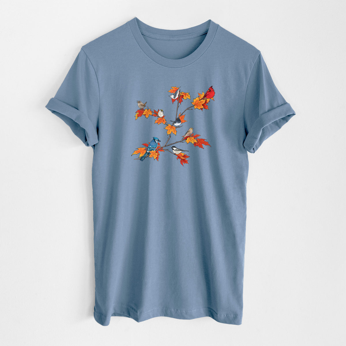 Autumn Backyard Birds - Lightweight 100% Cotton Unisex Crewneck