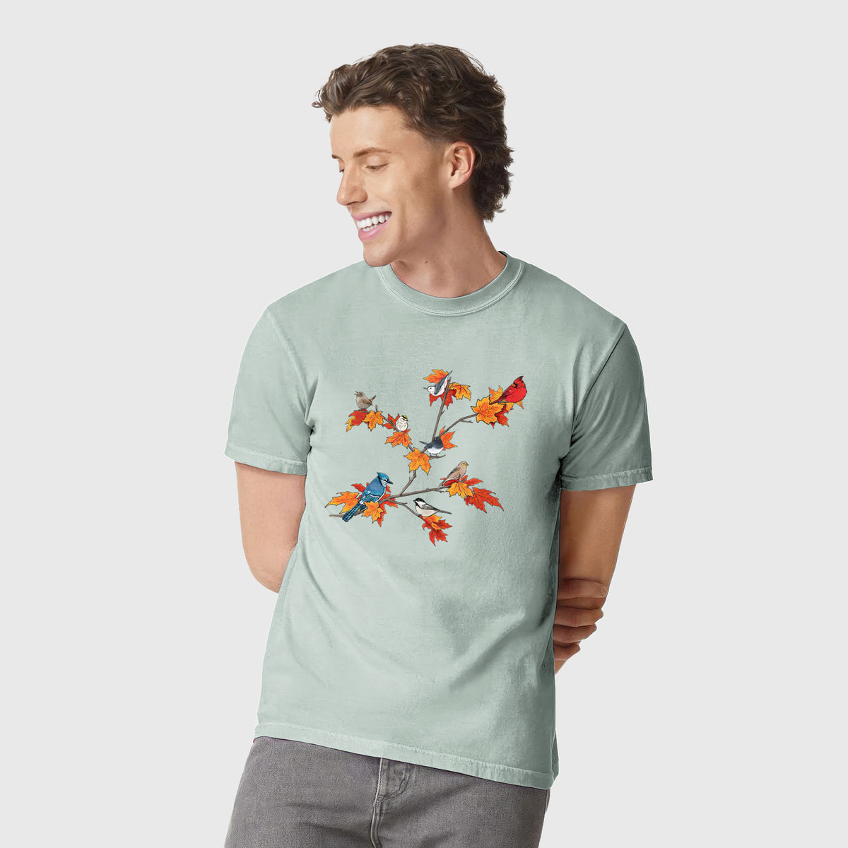 Autumn Backyard Birds - Unisex Comfort Colors Garment-Dyed Heavyweight T-shirt