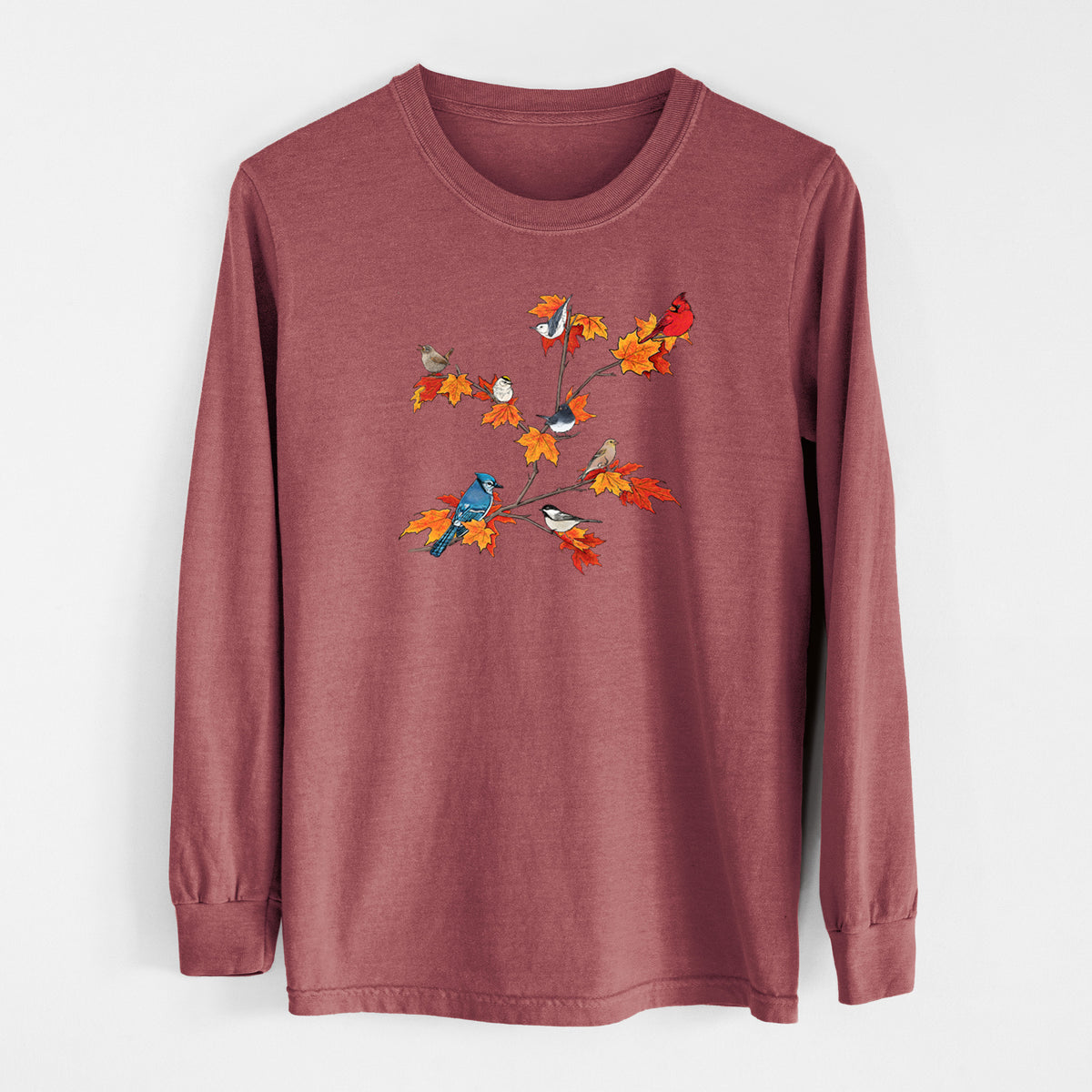 Autumn Backyard Birds - Unisex Comfort Colors 100% Cotton Long Sleeve