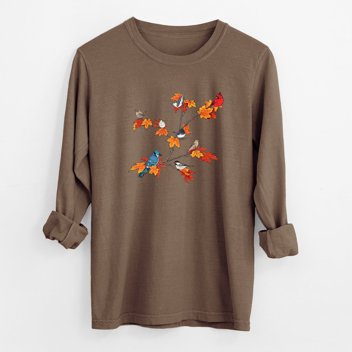 Autumn Backyard Birds - Unisex Comfort Colors 100% Cotton Long Sleeve