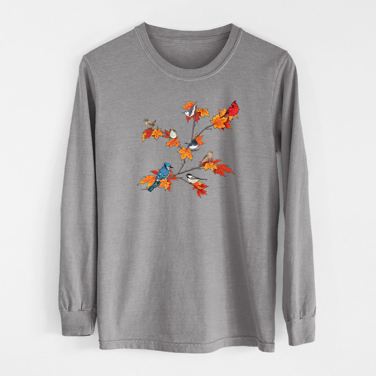 Autumn Backyard Birds - Unisex Comfort Colors 100% Cotton Long Sleeve