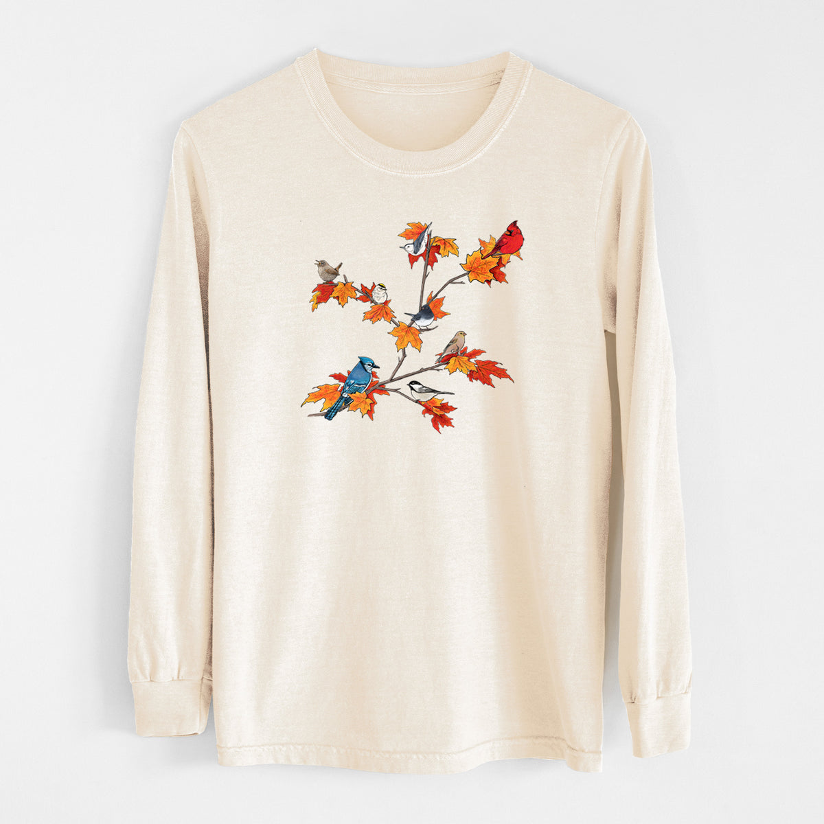 Autumn Backyard Birds - Unisex Comfort Colors 100% Cotton Long Sleeve
