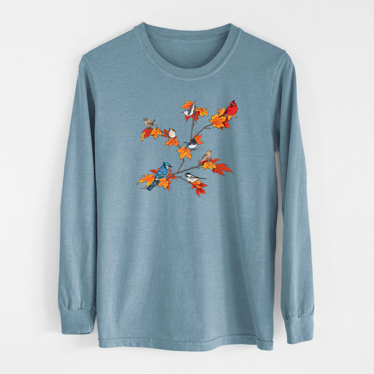 Autumn Backyard Birds - Unisex Comfort Colors 100% Cotton Long Sleeve