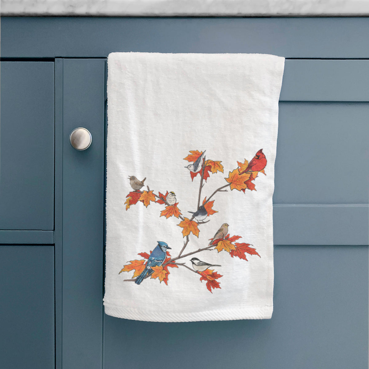 Autumn Backyard Birds - Premium Hand Towel