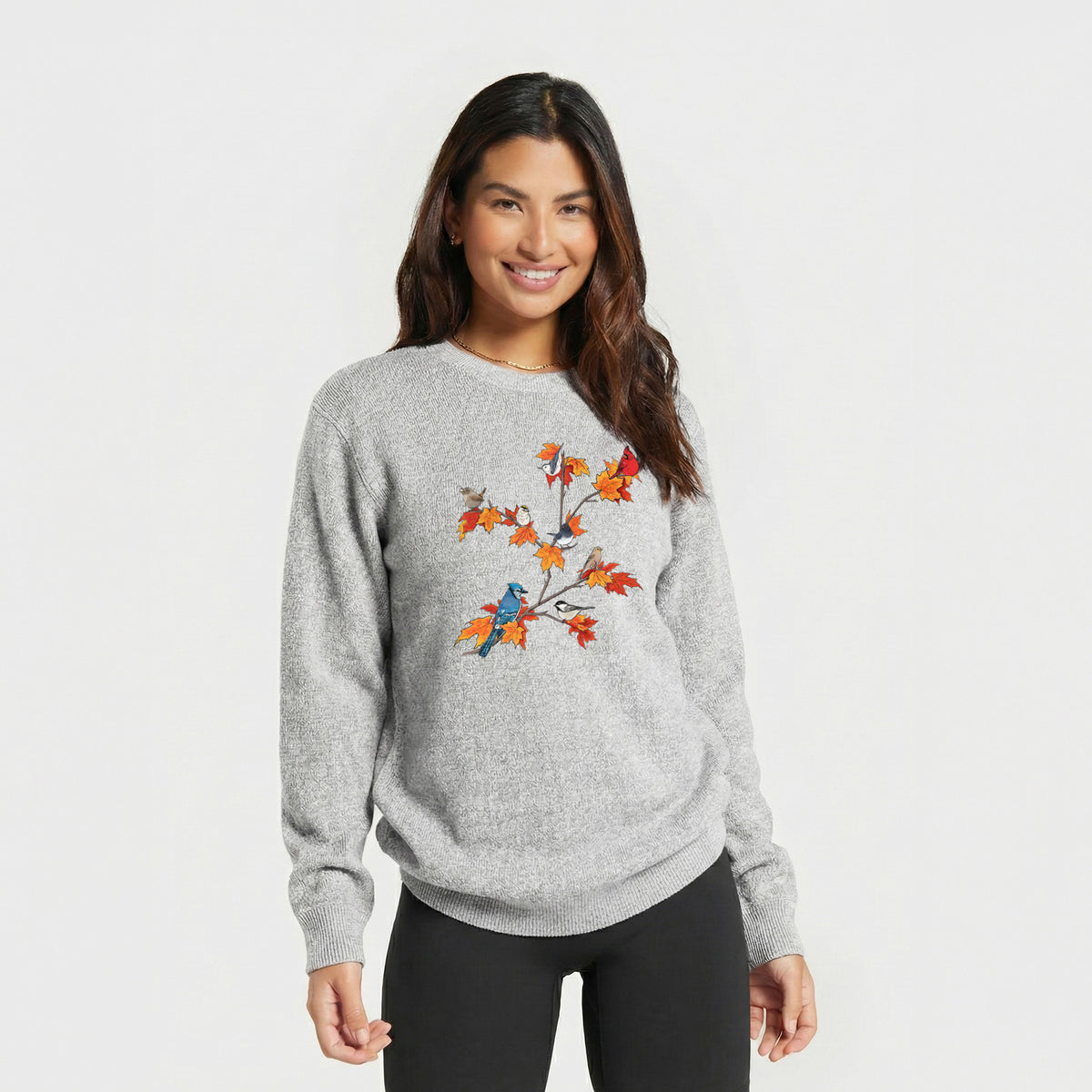 Autumn Backyard Birds - Knit Sweatshirt