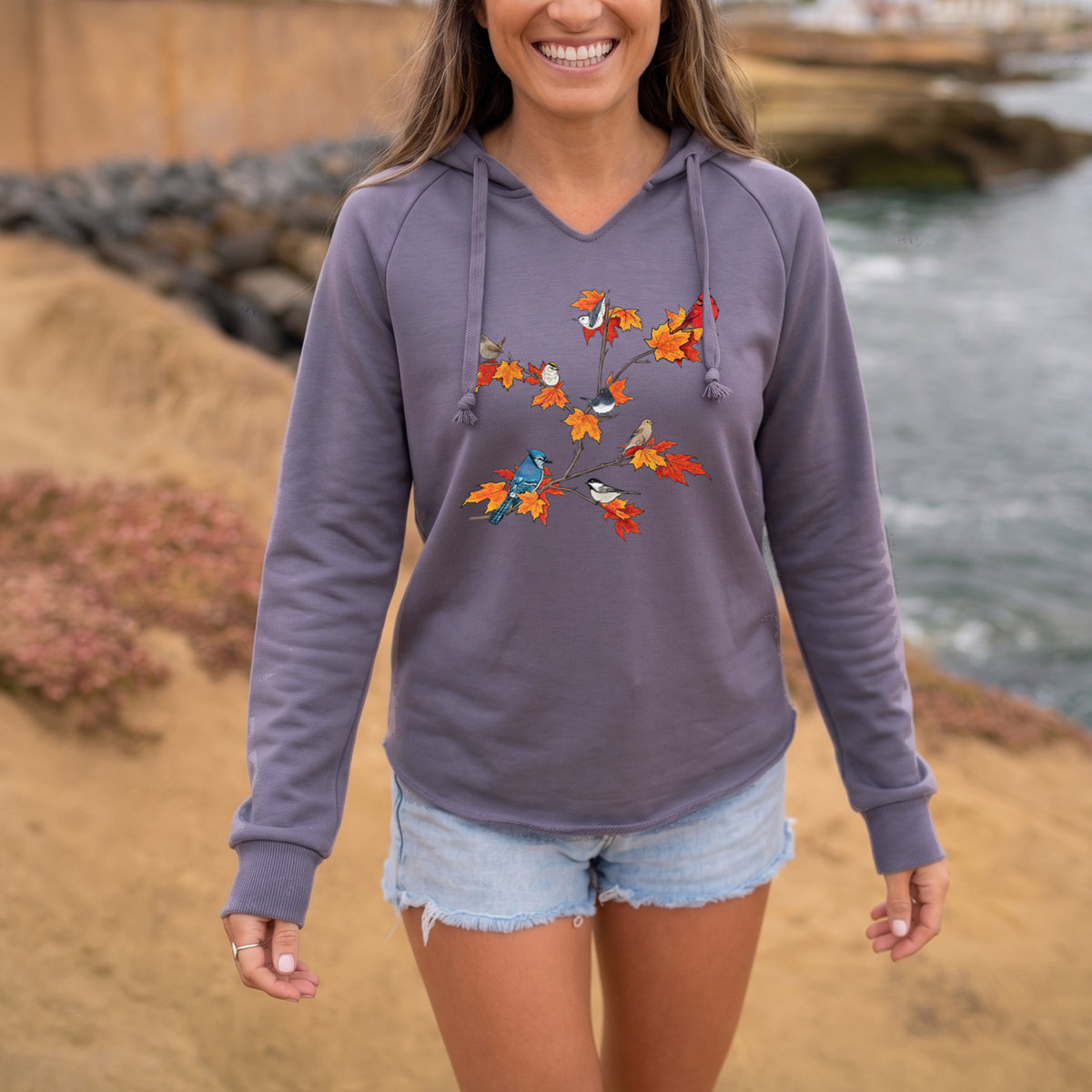 Autumn Backyard Birds - Cali Wave Hooded Sweatshirt