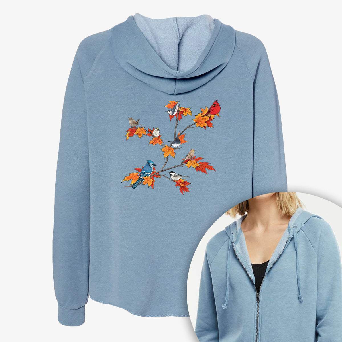 Autumn Backyard Birds - Women's Cali Wave Zip-Up Sweatshirt