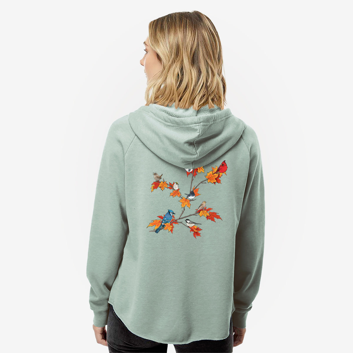 Autumn Backyard Birds - Women's Cali Wave Zip-Up Sweatshirt