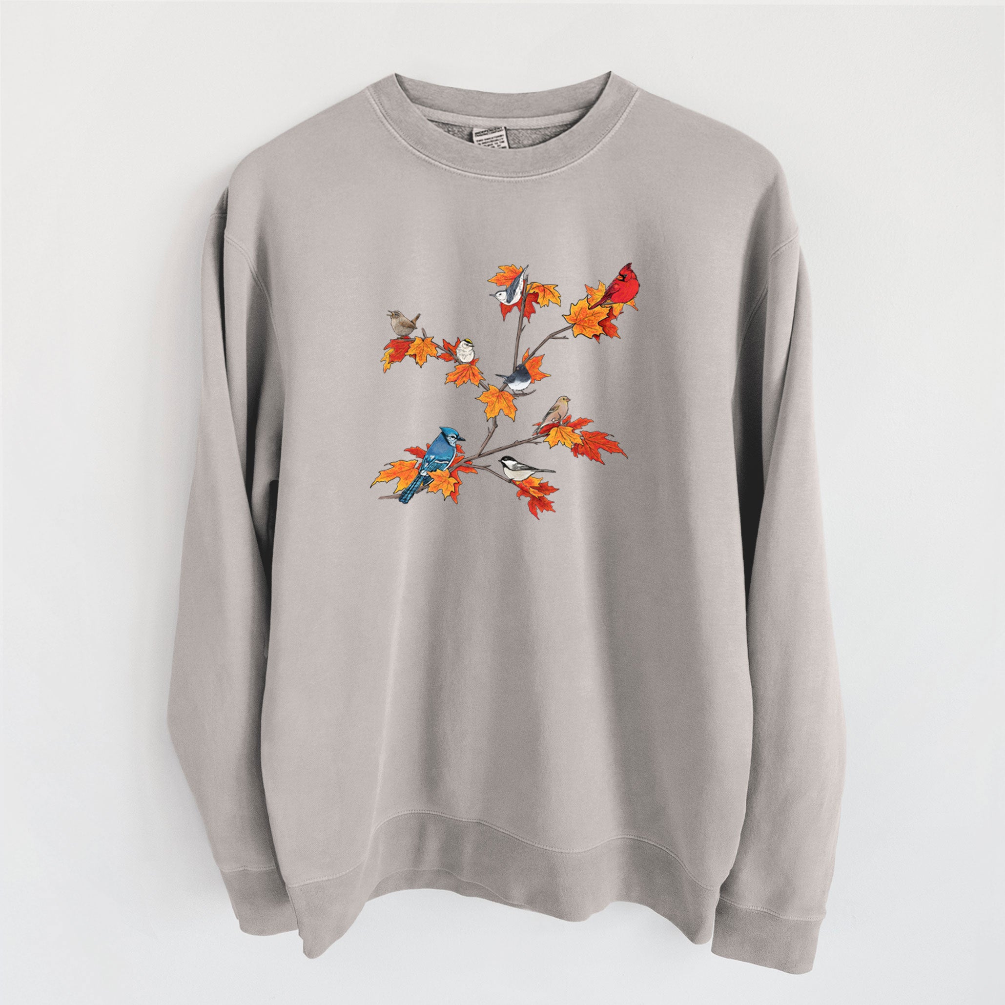 Autumn Backyard Birds - Unisex Pigment Dyed Crew Sweatshirt