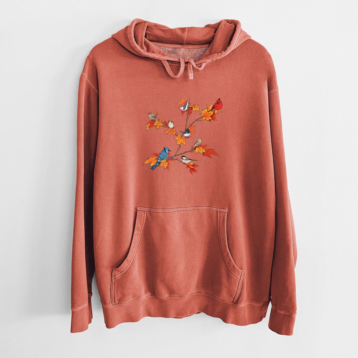 Autumn Backyard Birds - Unisex Pigment Dyed Hoodie