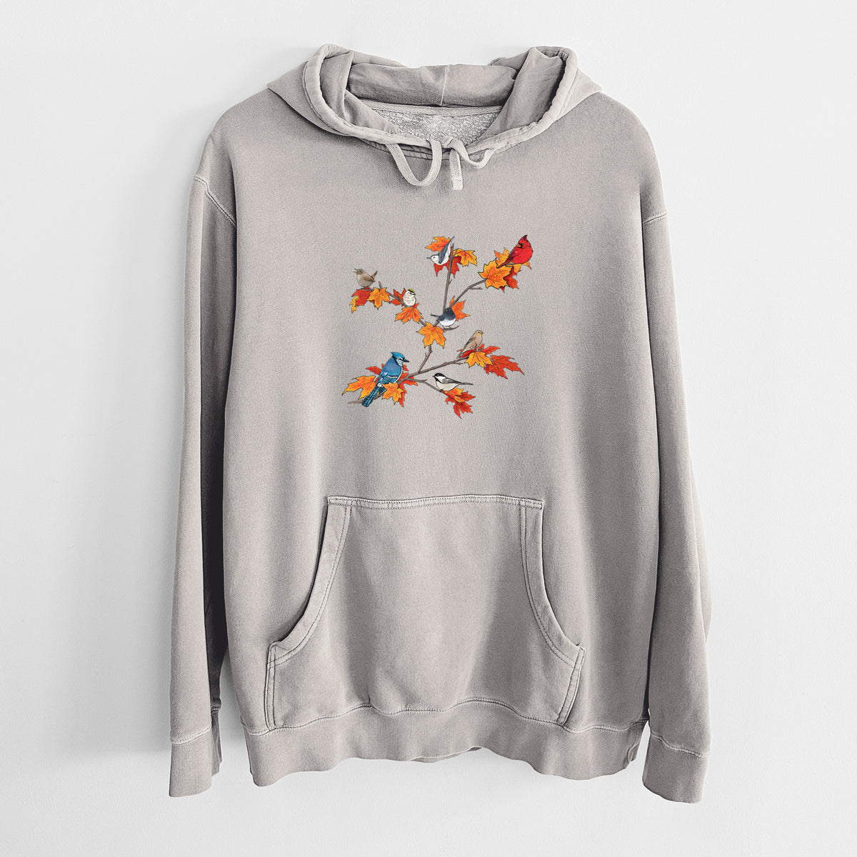 Autumn Backyard Birds - Unisex Pigment Dyed Hoodie