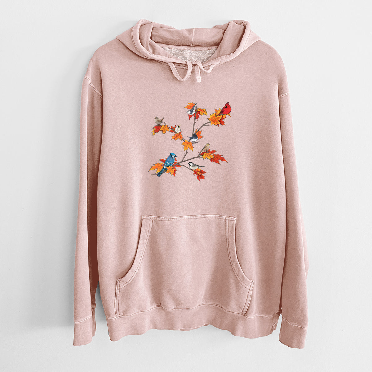 Autumn Backyard Birds - Unisex Pigment Dyed Hoodie