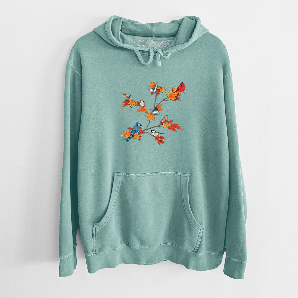 Autumn Backyard Birds - Unisex Pigment Dyed Hoodie