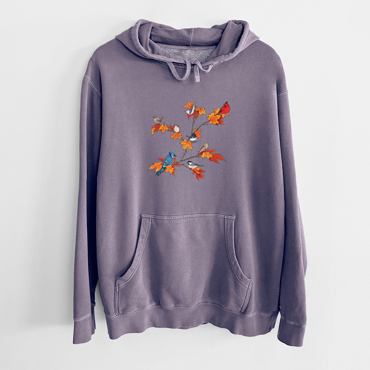 Autumn Backyard Birds - Unisex Pigment Dyed Hoodie