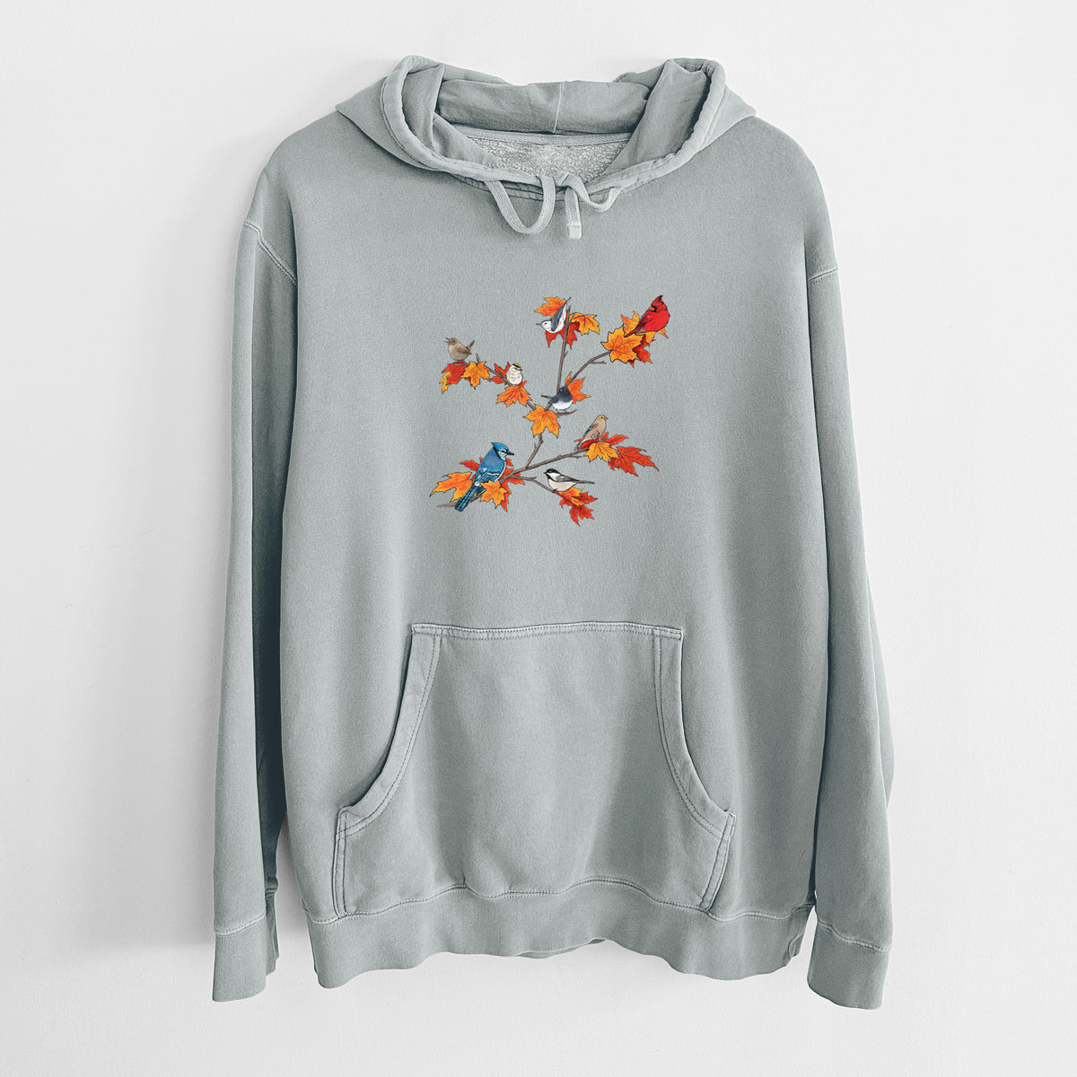 Autumn Backyard Birds - Unisex Pigment Dyed Hoodie