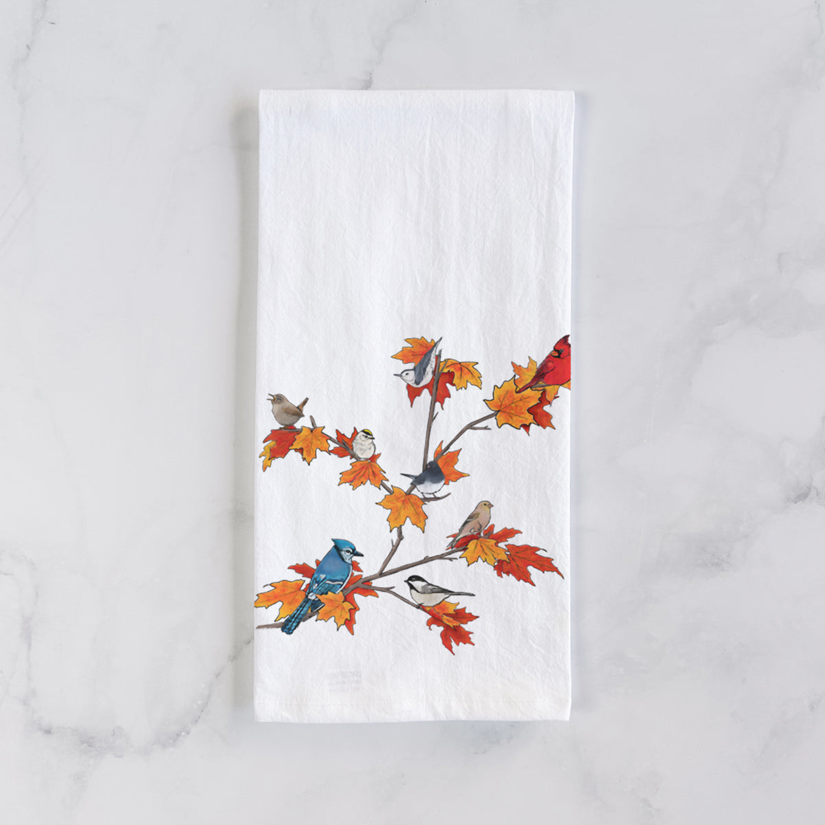 Autumn Backyard Birds - Tea Towel