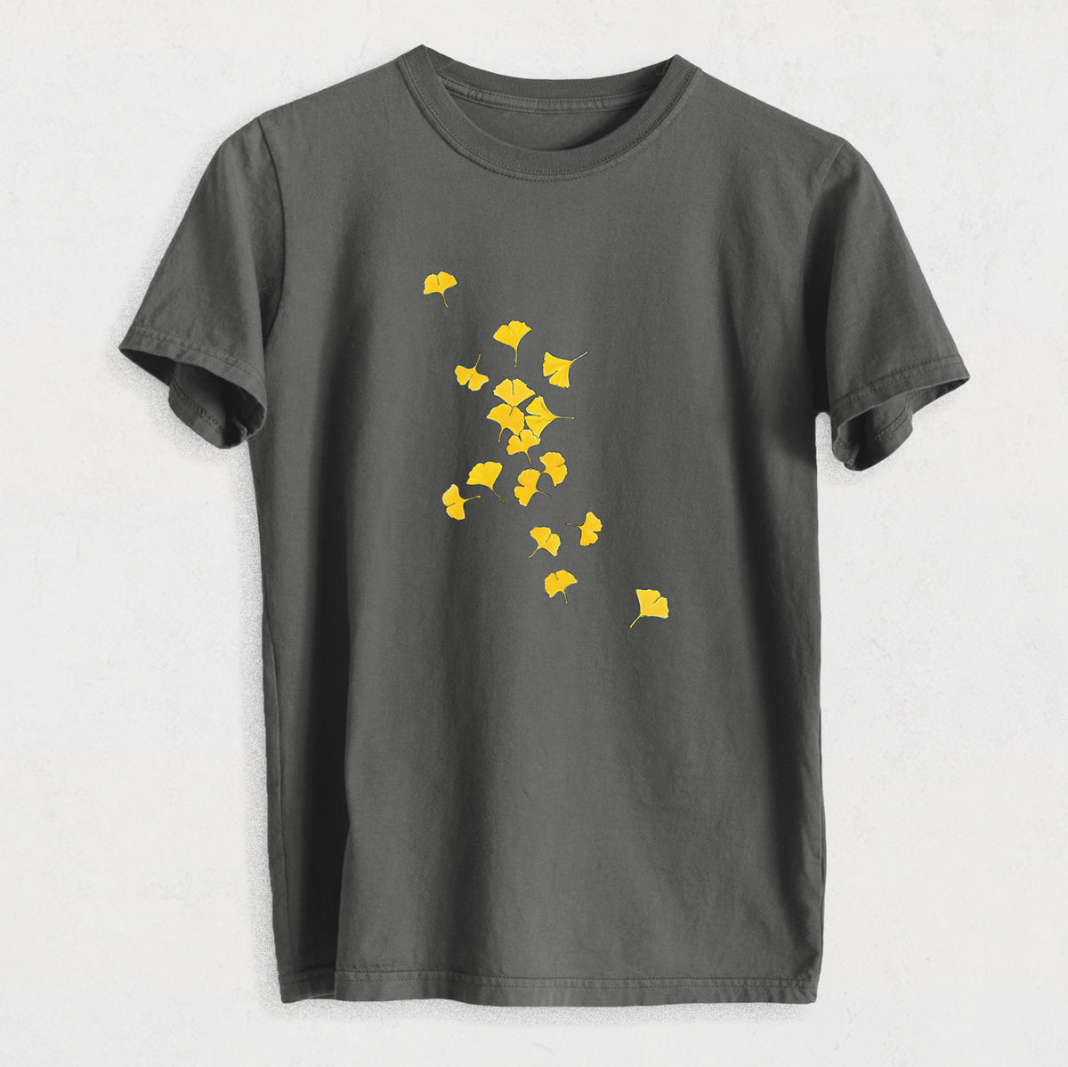 Falling Ginkgo Leaves - Heavyweight Men&#39;s 100% Organic Cotton Tee