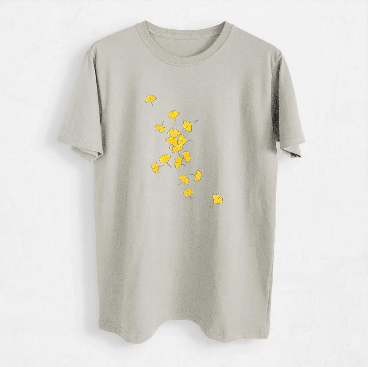 Falling Ginkgo Leaves - Heavyweight Men&#39;s 100% Organic Cotton Tee