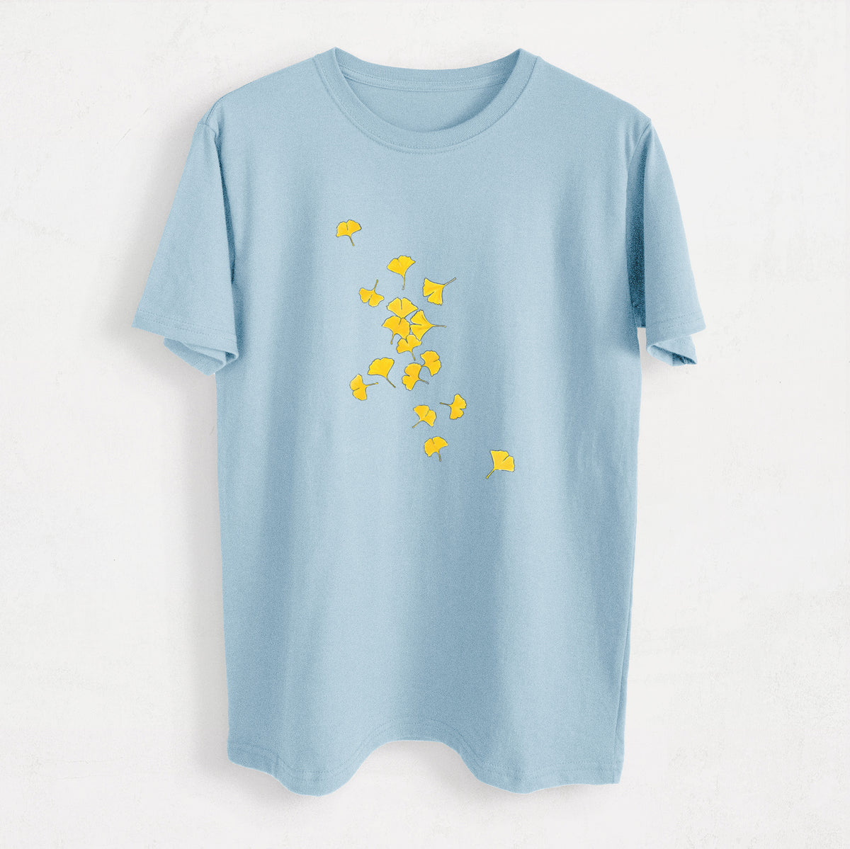 Falling Ginkgo Leaves - Heavyweight Men&#39;s 100% Organic Cotton Tee