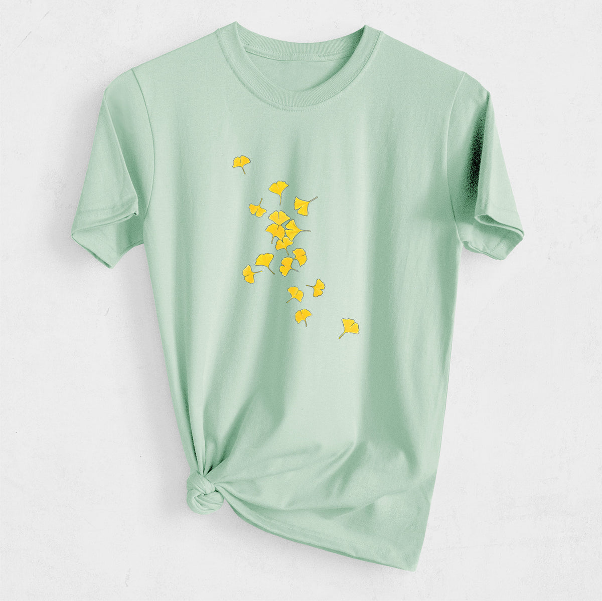 Falling Ginkgo Leaves - Heavyweight Men&#39;s 100% Organic Cotton Tee
