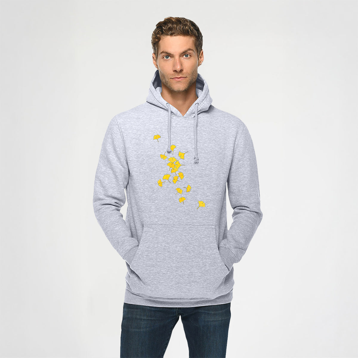 Falling Ginkgo Leaves - Heavyweight Fleece Hoodie