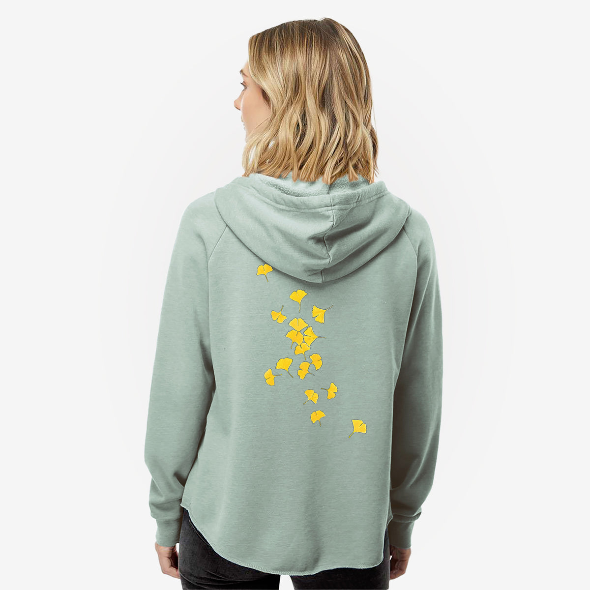 Falling Ginkgo Leaves - Women&#39;s Cali Wave Zip-Up Sweatshirt