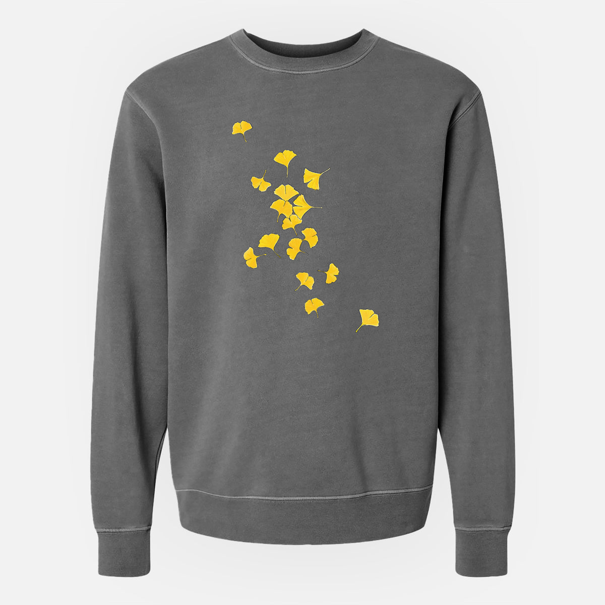 Falling Ginkgo Leaves - Unisex Pigment Dyed Crew Sweatshirt