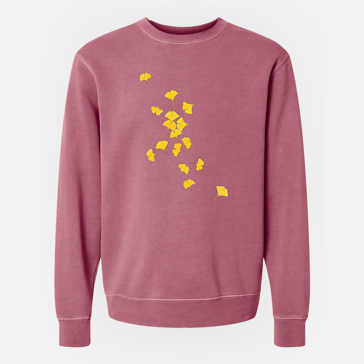 Falling Ginkgo Leaves - Unisex Pigment Dyed Crew Sweatshirt