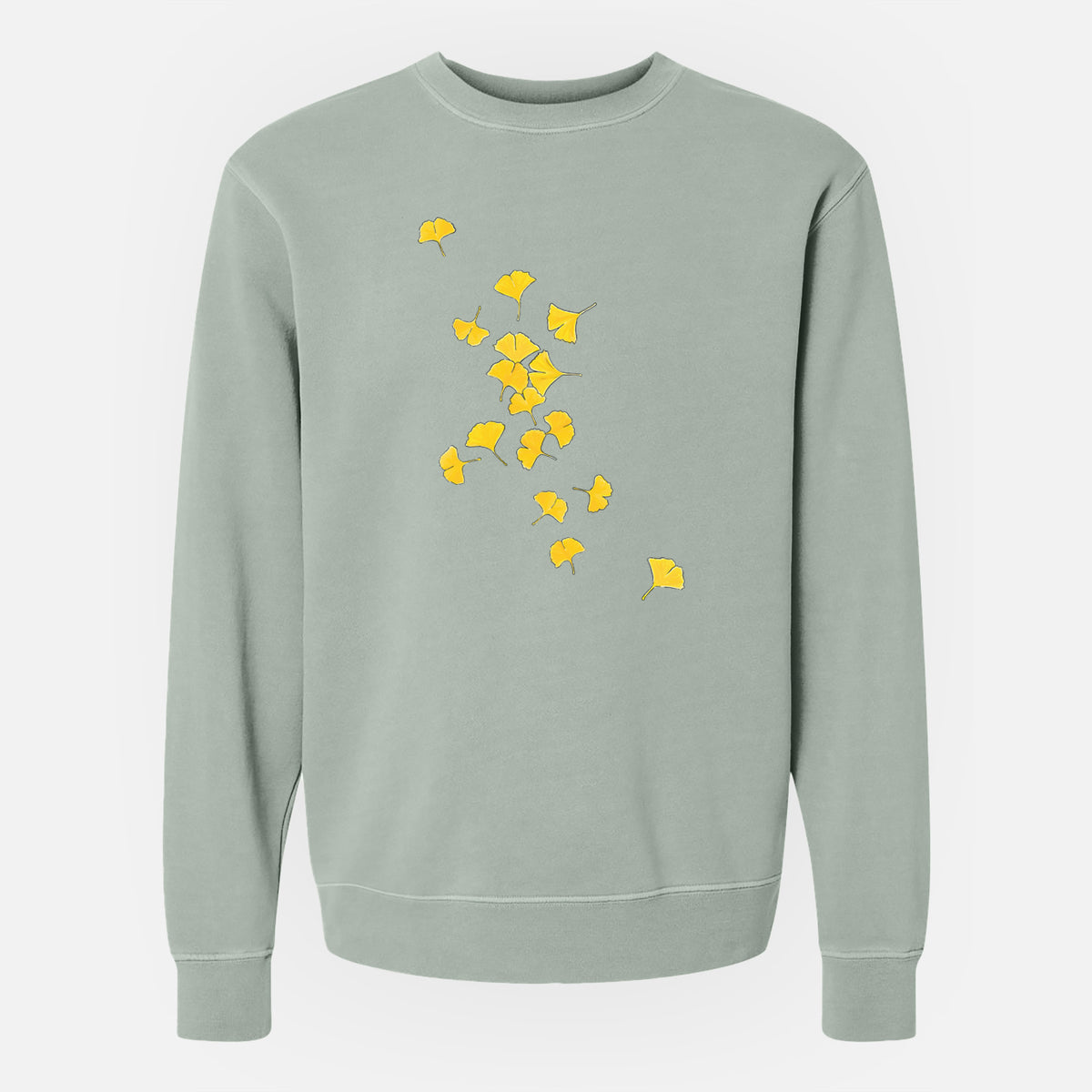 Falling Ginkgo Leaves - Unisex Pigment Dyed Crew Sweatshirt