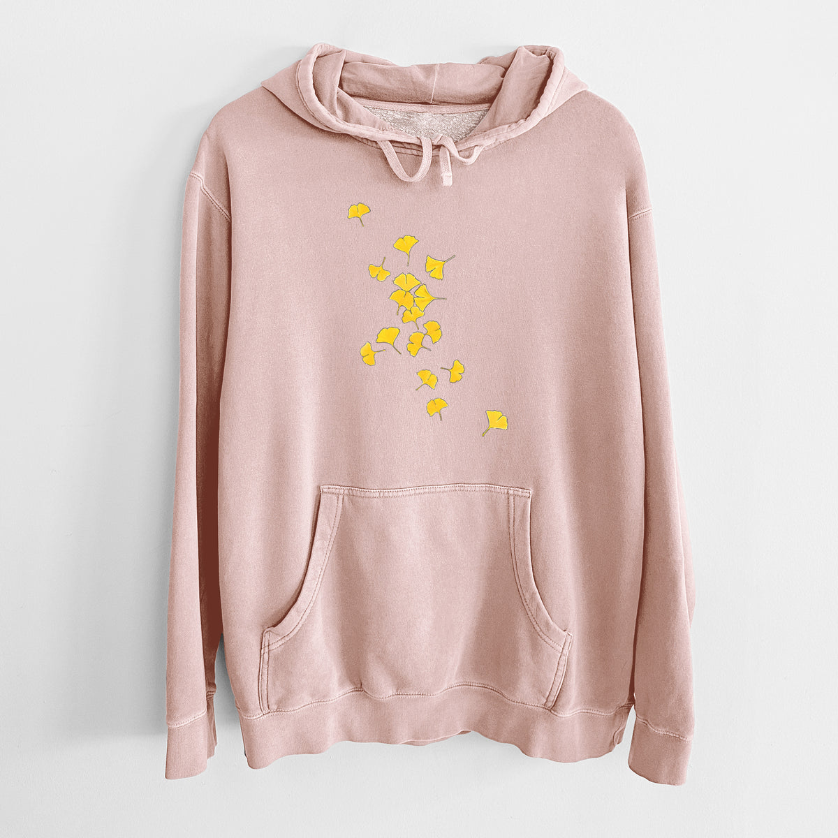 Falling Ginkgo Leaves - Unisex Pigment Dyed Hoodie